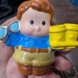 Fisher-Price Explorer Figure with Blue Shirt and Yellow Binoculars
